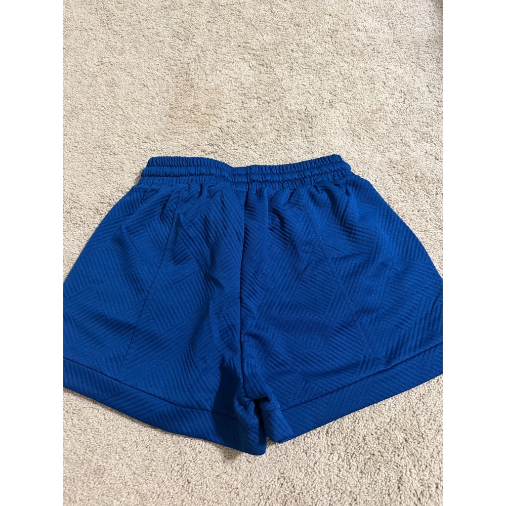 Zenana Womens Royal Blue Geometric Jacquard Textured Athletic Shorts Medium M‎ - Picture 2 of 3